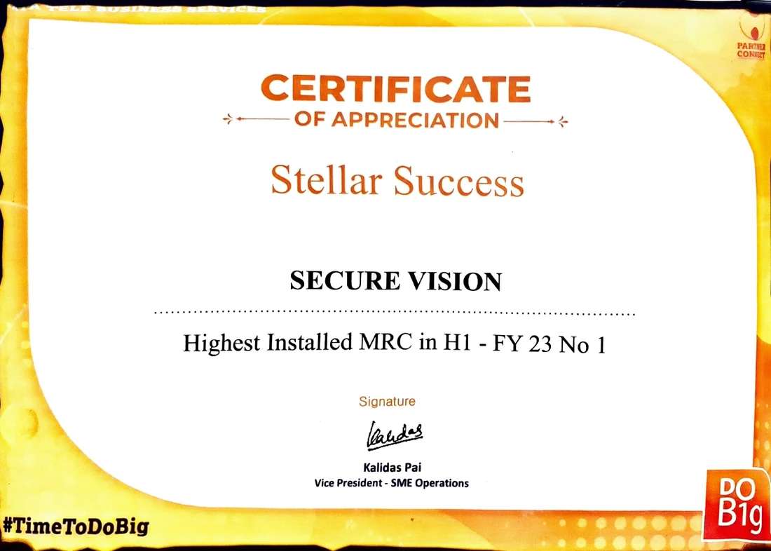 Secure Vision certificate 1